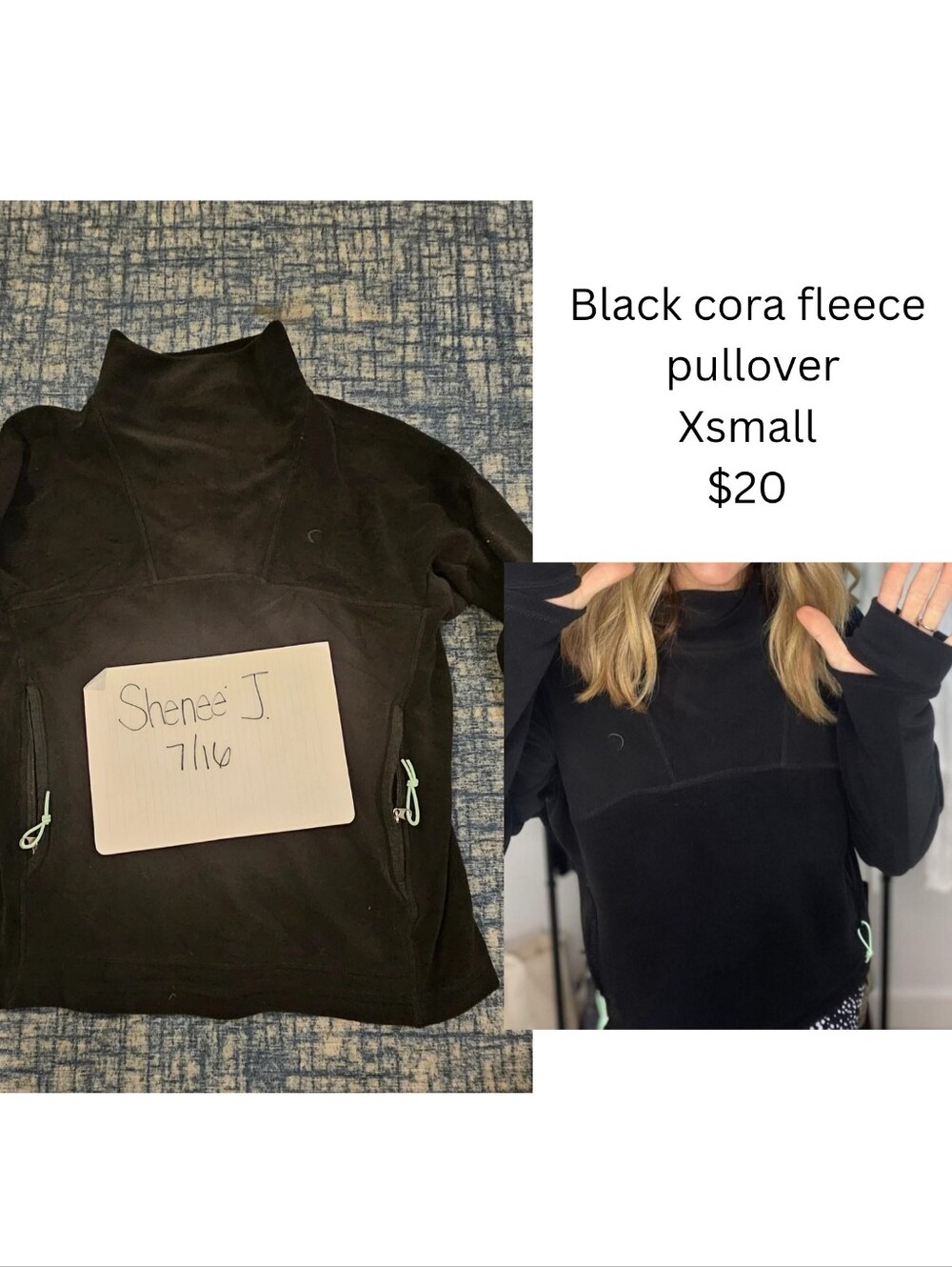 Black Cora Fleece Pullover Sweater - X-Small